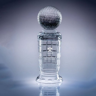 Empire Golf Trophy Engraved Crystal Award - Med