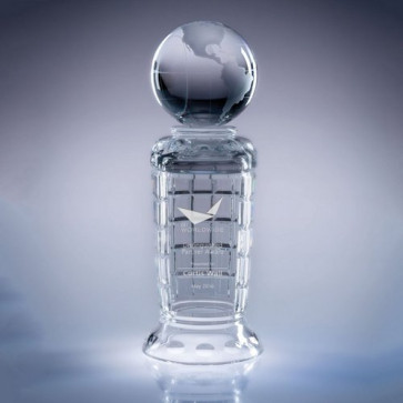 Empire Globe Engraved Crystal Award - LG