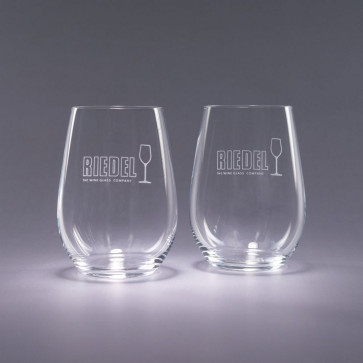 Riedel Stemless Engraved Riesling Wine Glasses - Traveler 13.25oz