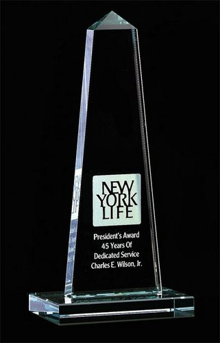 Optic Crystal Obelisk Award - SM