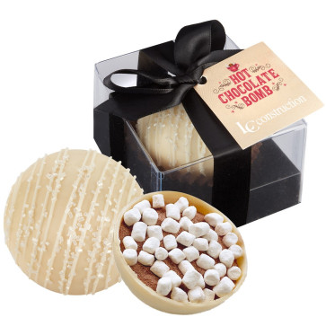 Hot Chocolate Bomb Gift Box w/ Hang Tag -Deluxe Flavor - White Chocolate