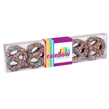 Chocolate Covered Pretzel - Rainbow Nonpareil Sprinkles (10 pack)