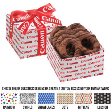Gala Gift Box - 4 Chocolate Covered Pretzel Knots with Chocolate