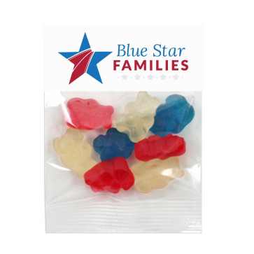 Gummy Bears with Your Corporate Colors in Header Bag 1 oz