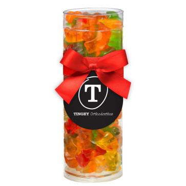 Elegant Gift Tube with Gummy Bears