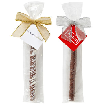 Milk Chocolate Covered Pretzel Rod - Chocolate Drizzle