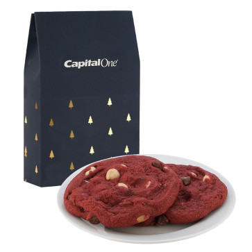 Gable Top Box with 2 Fresh Baked Red Velvet Cookies