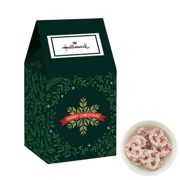 Gable Top Box Box w/ Chocolate Pretzels - White Chocolate Pretzel