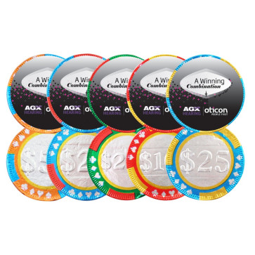 Chocolate Poker Chip with Label