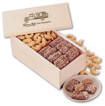 Toffee and Jumbo Cashews in Wooden Collector's Box