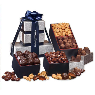 Taste Tempting Tower of Treats - Silver and Navy