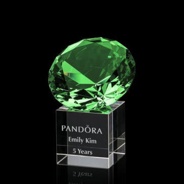 Gemstone Award on Cube - Emerald