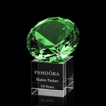 Gemstone Award on Cube - Emerald