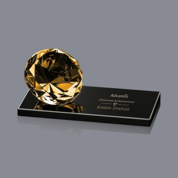 Gemstone Award on Black - Amber