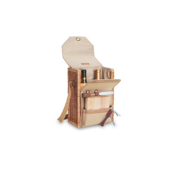 Corsica Wine & Cheese Basket, (Natural Willow with Tan Lining)