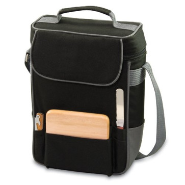 Duet Wine & Cheese Tote, (Black with Grey)