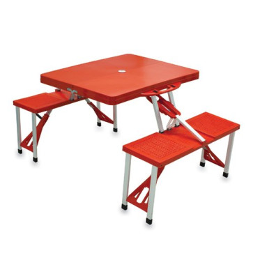Picnic Table Sport Portable Folding Table with Seats, (Red with