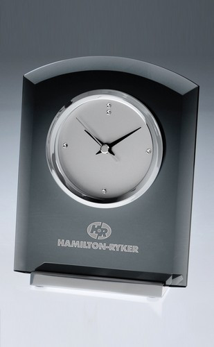 Bradford Smoked Glass and Chrome Clock