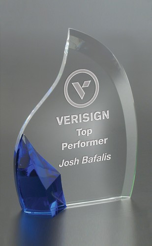 Empower Award with Custom Glow Glass Wedge - Large
