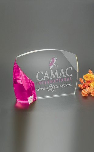 Ovation Award with Custom Glow Glass Wedge - Small