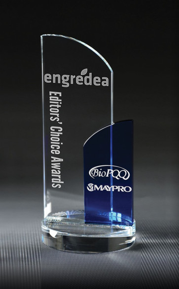 Harmony Sail Award - Cobalt Blue and Clear Glass