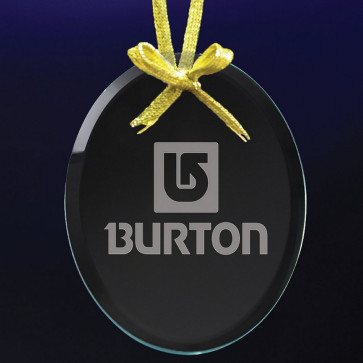 Oval Glass Ornament or Suncatcher 3.75 in.