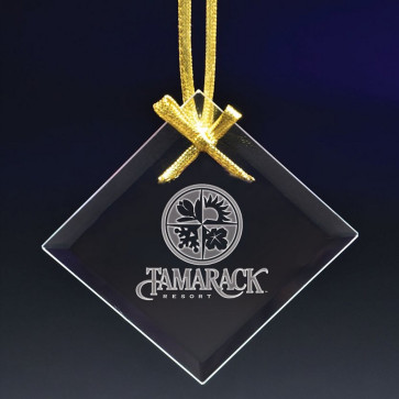 Square Glass Ornament or Suncatcher - Etched