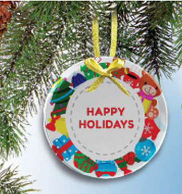  Custom Glass Round Circle Ornament or Suncatcher - 3 in. Diameter