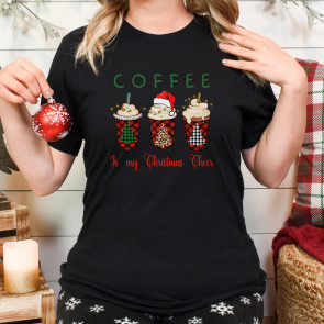 Black Unisex T-shirt Coffee is my Christmas Cheer