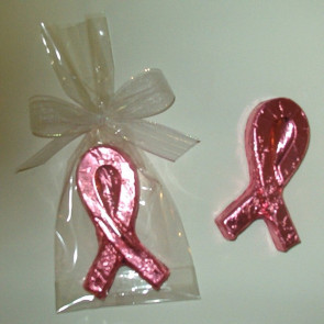 Chocolate Awareness Ribbon - Pink Foil
