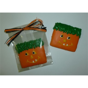 Jack-O-Grams Candy in Cello Bag with Black and Orange Raffia