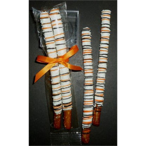 Halloween Double Pretzel Rods Dipped in Chocolate