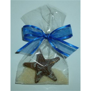 Milk Chocolate Starfish in Cello Bag with Bow