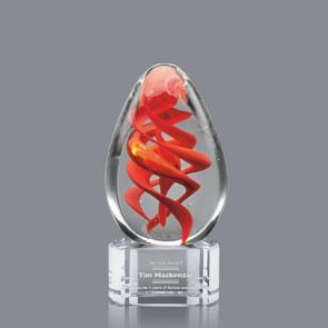 Helix Art Glass Award on Clear Base - 5 in. High