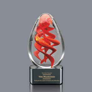 Helix Art Glass Award on Ebony Glass Base