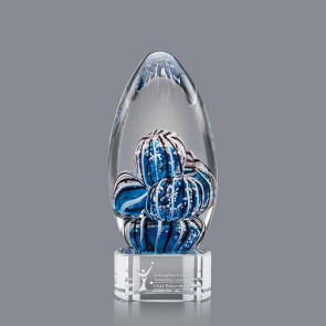 Contempo Art Glass Award on Clear Base 6.5 tall