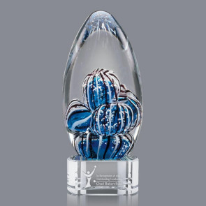 Contempo Art Glass Award on Clear Base - 11 in. High