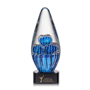 Contempo Art Glass Award on Black Base - 11 in. High