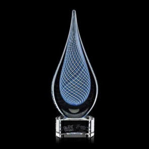 Beasley Art Glass Award on Clear Base 13.5 in Tall