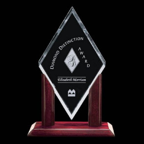 Mayfair Award - Jade Glass on Piano-Finished Rosewood Base 12 in.