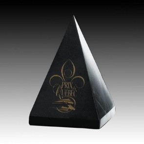 Black Marble Pyramid - 4 in.x 4 in.x 6 in.