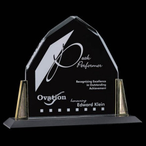 Avalon Award - Starfire Crystal with Gold Posts 10 in.x 10 in.