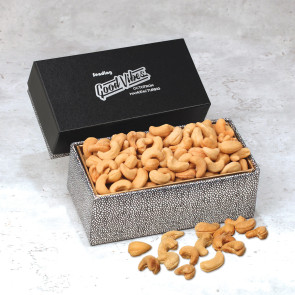 Black & Silver Gift Box w/Fancy Cashews