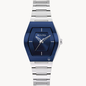 Bulova Watches Bulova Ladies' Futuro Watch, Stainless Steel with Blue Dial