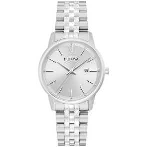 Bulova Watches Bulova Corporate Exclusive Classic Ladies' Watch, Silvertone with Silver White Dial