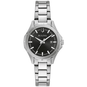 Bulova Watches Bulova Ladies' Sport Classic Stainless Steel Watch, Black Dial