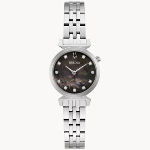 Bulova Watches Bulova Ladies' Regatta Diamond Dial Watch, Stainless Steel with Black MOP Dial
