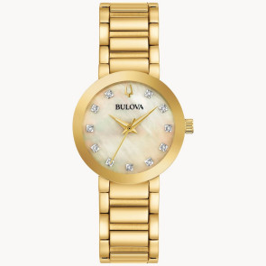Bulova Watches Bulova Ladies' Futuro Gold Tone Diamond Dial Watch