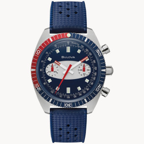 Bulova Watches Men's Chronograph A, Blue Silicone Strap - Surfboard