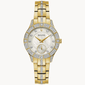 Bulova Watches Bulova Ladies' Crystal Dress Sport Watch, Gold-tone
